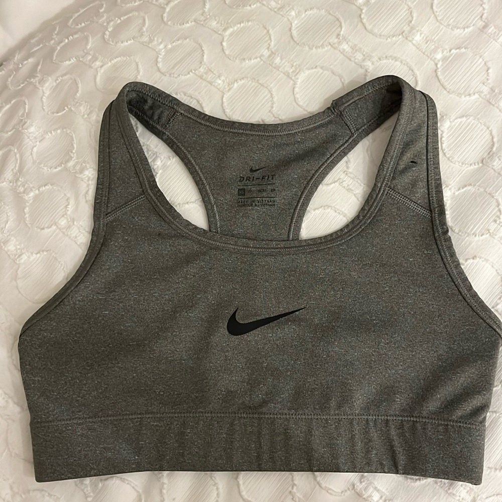 Gray Nike sports bra